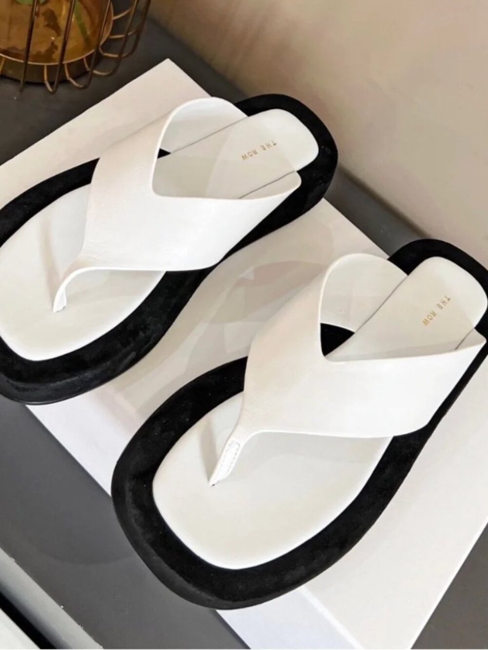 The Row Black and White Women’s Sandals